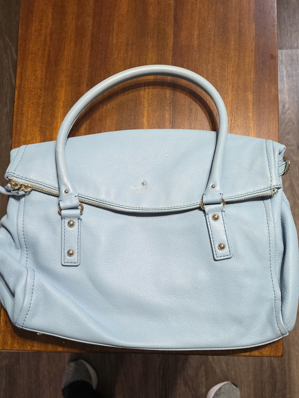 kate spade Light Blue Pebbled Leather Tote